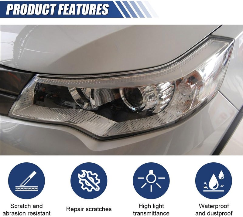 ZIMISI 11.88×48 Inches Car Headlight Tint Film, Self Adhesive Vinyl Wrap Protector Film, Cuttable Car Tint Sticker, Auto Modification Cover for Headlight, Taillight, Fog & Brake Light (Clear) - Image 4